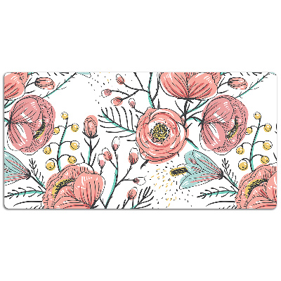 Large desk mat for children Poppies