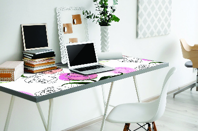 Large desk mat for children Peonies