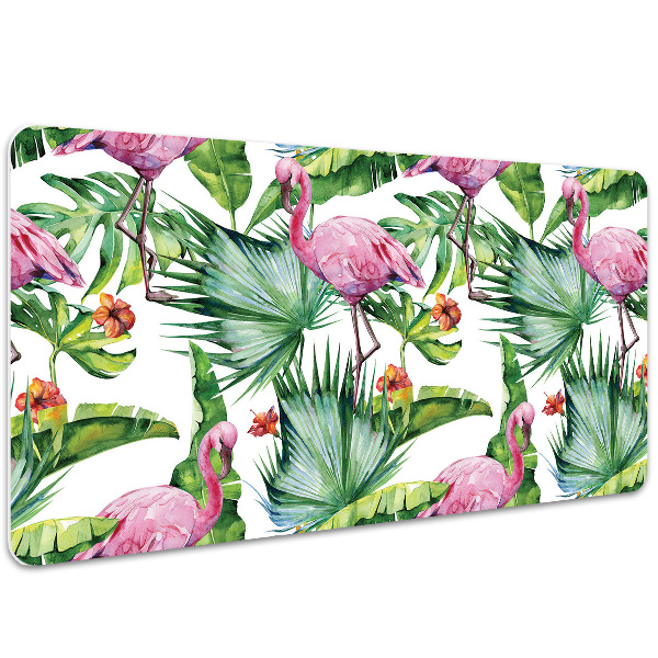 Full desk pad Leaves and Flamingos
