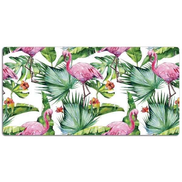 Full desk pad Leaves and Flamingos