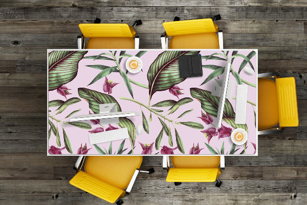 Large desk mat table protector pink flowers