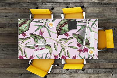 Large desk mat table protector pink flowers