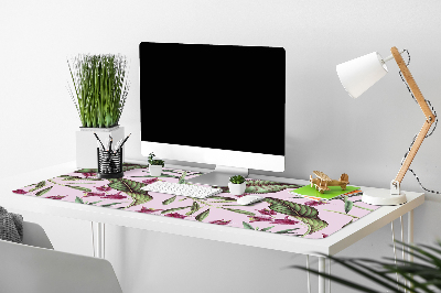 Large desk mat table protector pink flowers