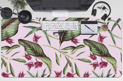 Large desk mat table protector pink flowers