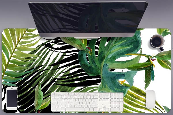 Full desk pad tropical leaves