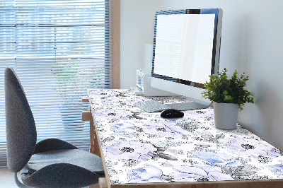 Desk pad blue roses