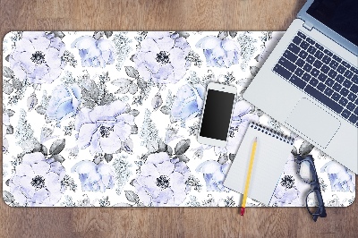 Desk pad blue roses