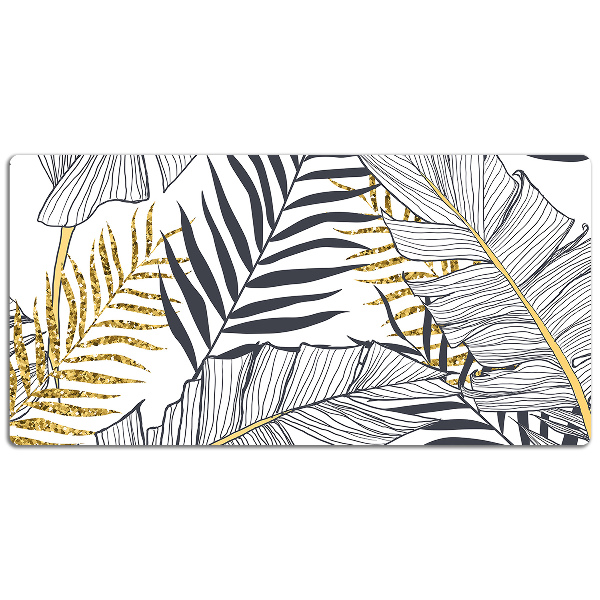 Large desk pad PVC protector golden leaves