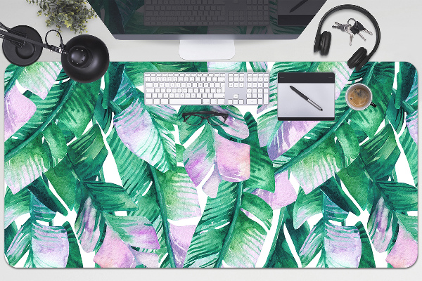 Full desk protector pastel leaves
