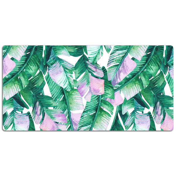 Full desk protector pastel leaves
