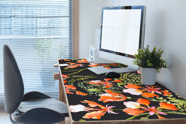 Desk pad red flowers