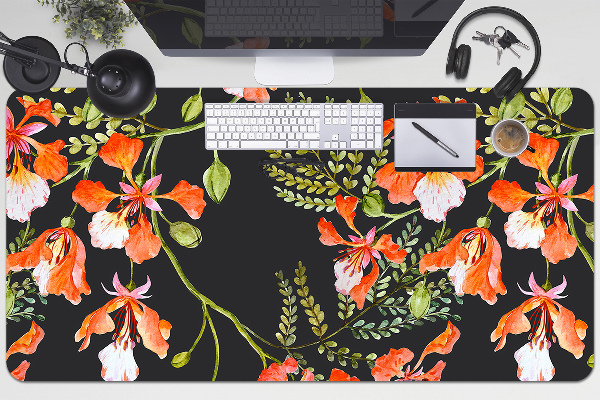 Desk pad red flowers