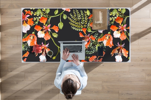 Desk pad red flowers