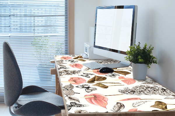 Desk pad Flowers and butterflies
