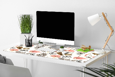 Desk pad Flowers and butterflies