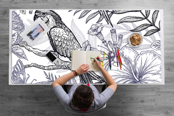 Desk pad drawn parrot