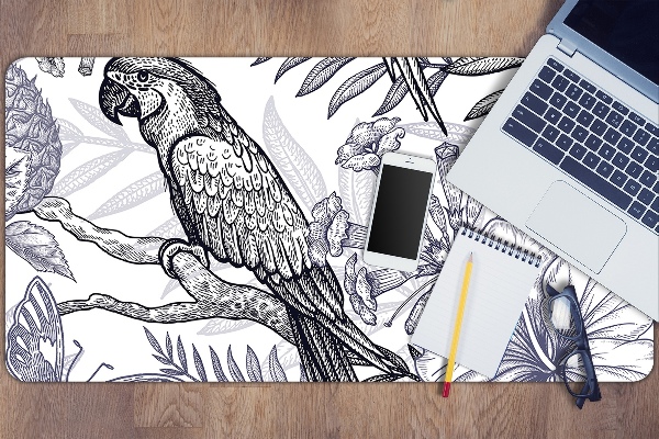 Desk pad drawn parrot