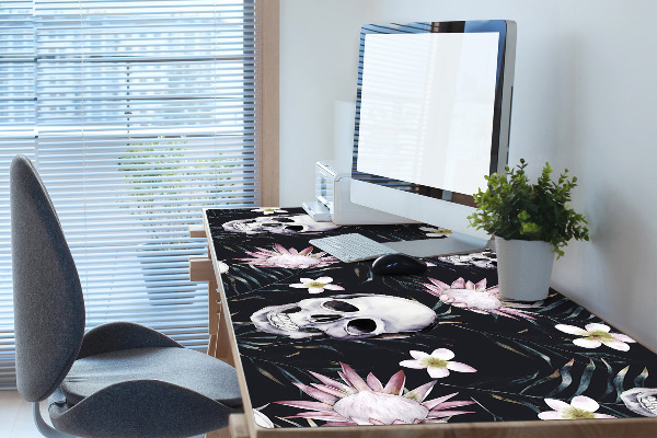 Full desk protector Skull and leaves