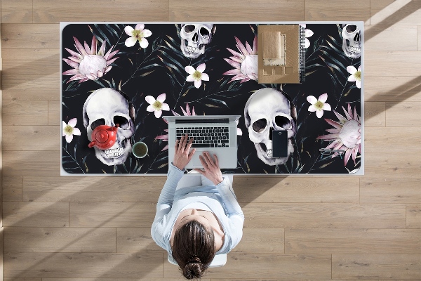 Full desk protector Skull and leaves