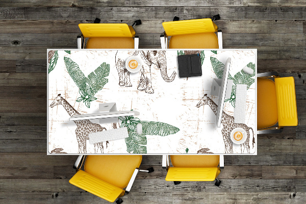 Desk pad Giraffes and Elephants