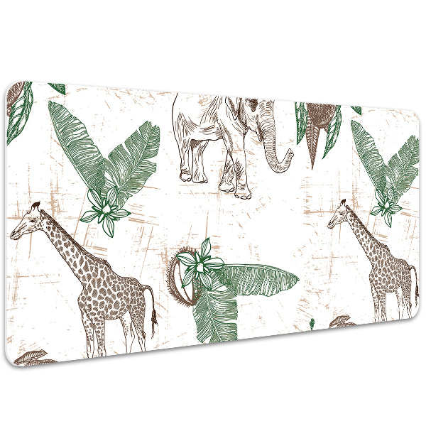 Desk pad Giraffes and Elephants