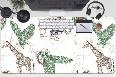 Desk pad Giraffes and Elephants