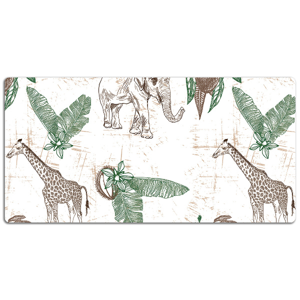 Desk pad Giraffes and Elephants