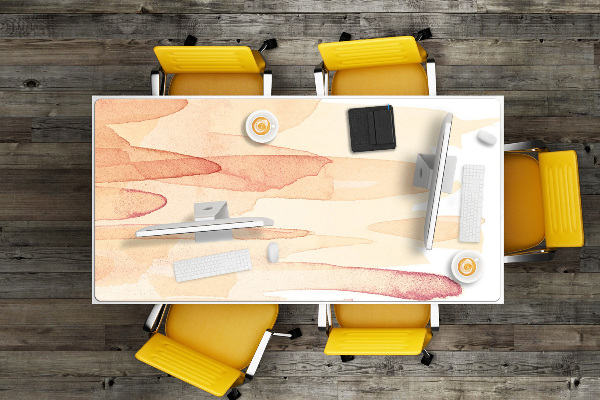 Large desk mat for children yellow lines