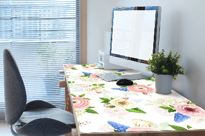 Desk pad drawn flowers