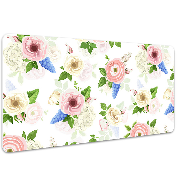 Desk pad drawn flowers