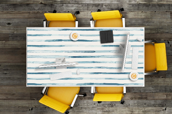 Full desk protector blue lines