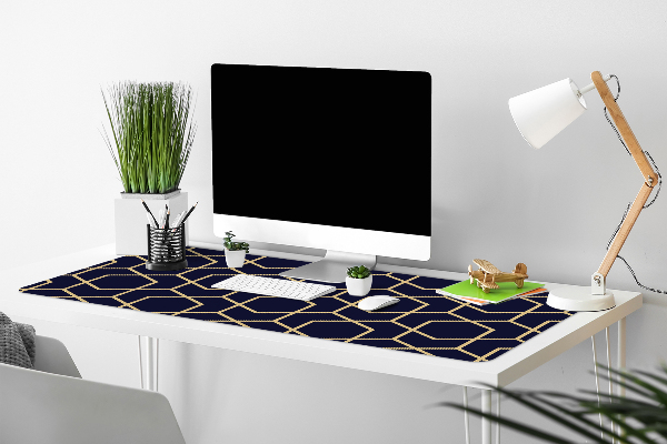 Large desk mat table protector dark cubes