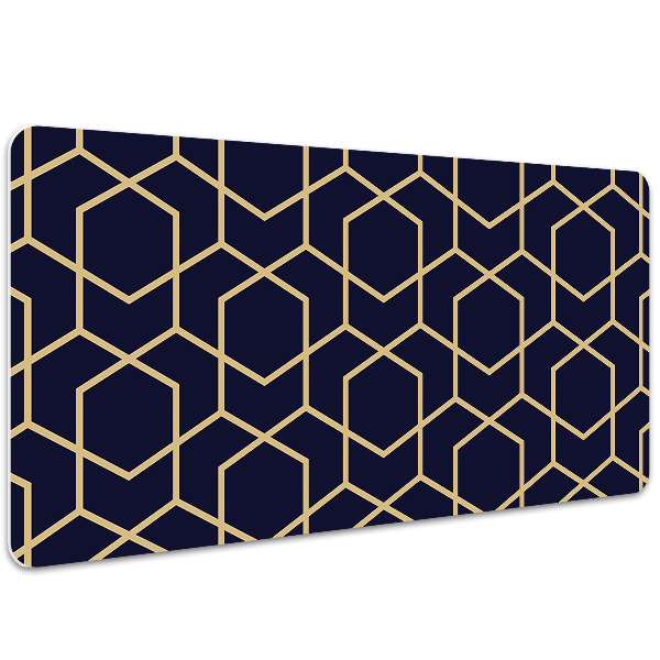 Large desk mat table protector dark cubes