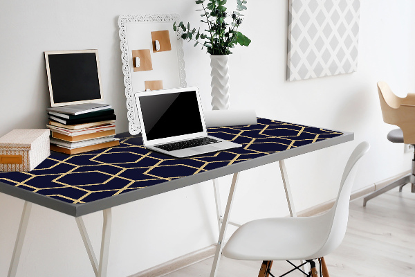 Large desk mat table protector dark cubes