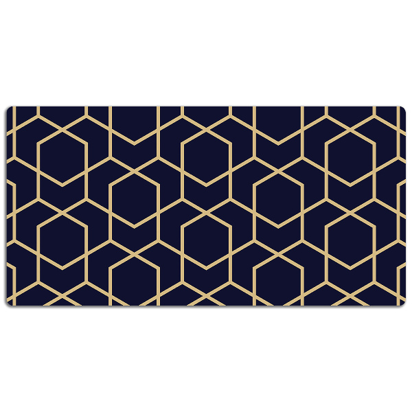 Large desk mat table protector dark cubes