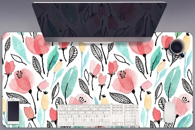 Desk pad red flowers