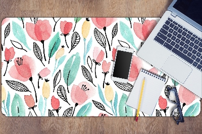 Desk pad red flowers