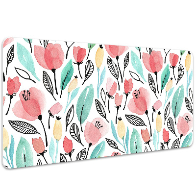 Desk pad red flowers