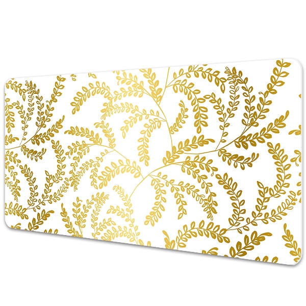 Large desk pad PVC protector golden leaves