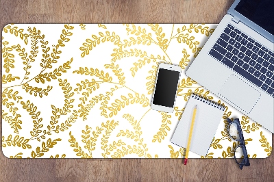 Large desk pad PVC protector golden leaves