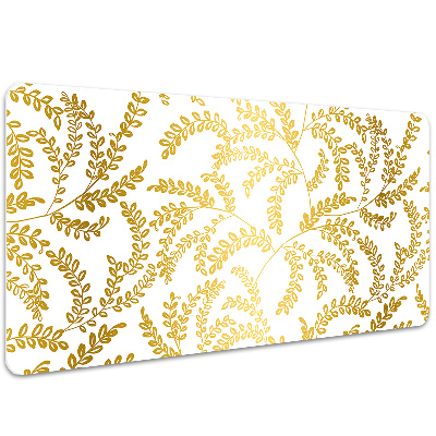 Large desk pad PVC protector golden leaves