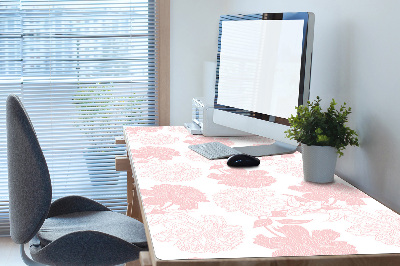 Large desk mat table protector pink flowers