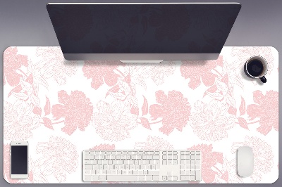 Large desk mat table protector pink flowers