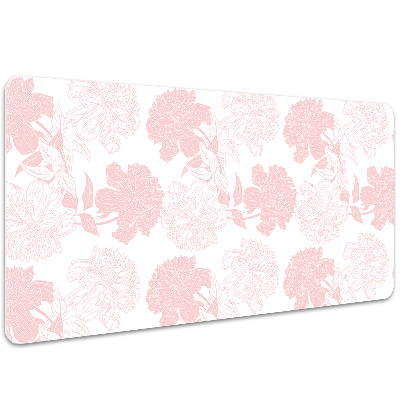 Large desk mat table protector pink flowers