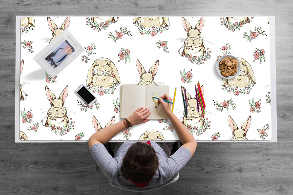 Full desk pad light brown rabbits