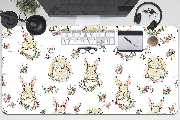 Full desk pad light brown rabbits