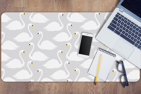 Full desk mat white swans