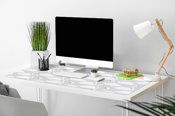 Full desk mat white swans