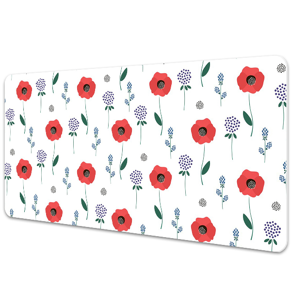 Desk mat Red poppies field