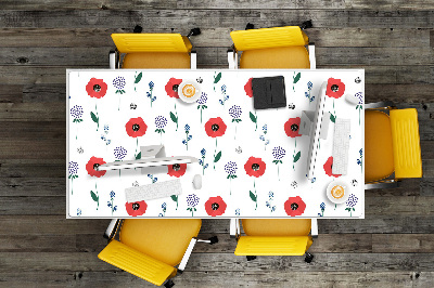 Desk mat Red poppies field